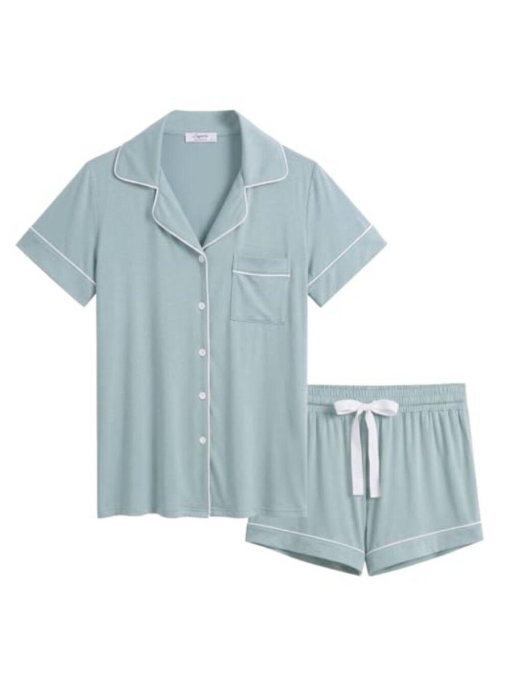 Women's Bamboo Viscose Pajama Shorts Set Button Up PJ
